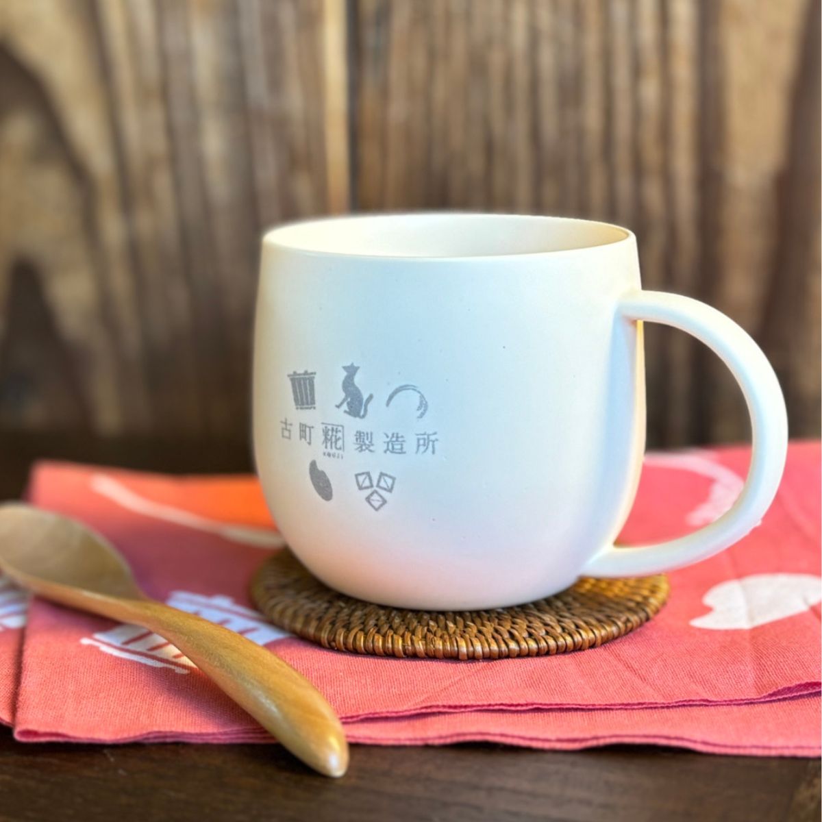 お米からできたマグカップ 古町糀製造所ロゴ入り