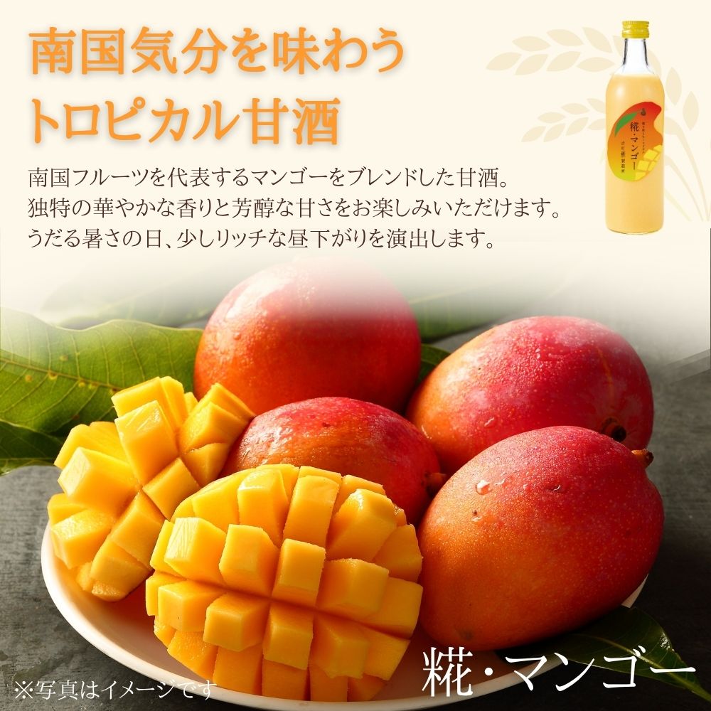 ［南国気分を味わうトロピカル甘酒］｜【送料一律6本セット】糀マンゴー3本/プレーン3本 FKS6-166