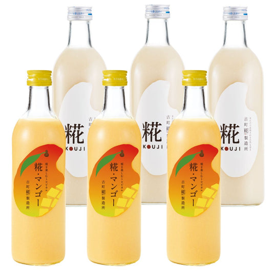 ［南国気分を味わうトロピカル甘酒］｜【送料一律6本セット】糀マンゴー3本/プレーン3本 FKS6-166