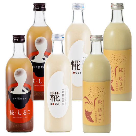 ＜冬を楽しむアソートセットB＞［お米と小豆のやさしい甘さ］｜【送料一律6本セット】糀しるこ2本/糀焼き芋2本/プレーン2本 FKS6-154