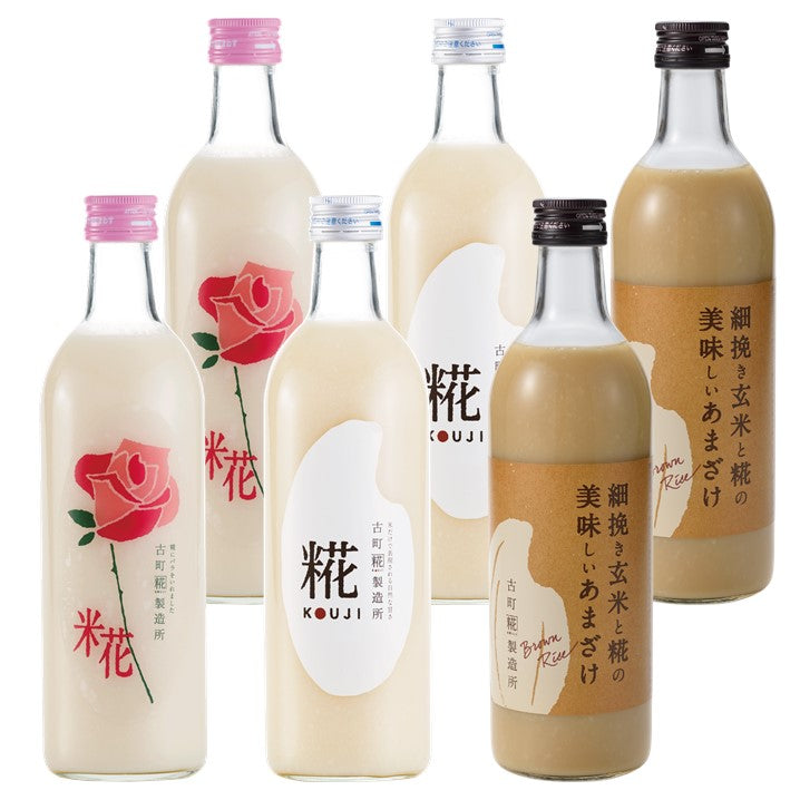 糀甘酒三種詰め合わせ(玄米甘酒・大麦甘酒・加賀棒茶玄米甘酒