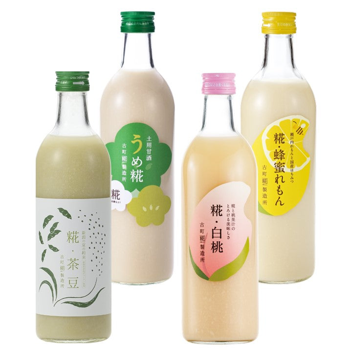 ［新潟の夏の約束］｜【4本セット】糀茶豆/うめ糀/蜂蜜れもん/白桃 FKS4-149