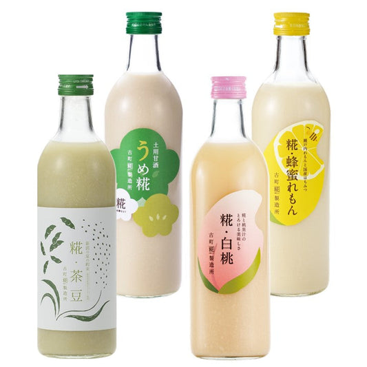 ［新潟の夏の約束］｜【4本セット】糀茶豆/うめ糀/蜂蜜れもん/白桃 FKS4-149
