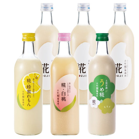 ［滋養豊富な梅甘酒で暑気払い］｜【送料一律6本セット】うめ糀/糀蜂蜜れもん/糀白桃/糀プレーン3本　FKS6-117