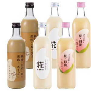 ［魅惑の濃厚な桃ブレンド］｜【送料一律6本セット】糀白桃2本/糀プレーン2本/玄米甘酒2本  FKS6-018