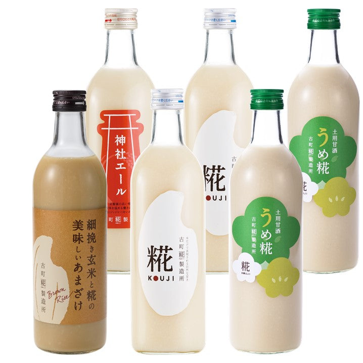 ［滋養豊富な梅甘酒で暑気払い］｜【送料一律6本セット】うめ糀2本/糀プレーン2本/神社エール/玄米甘酒　FKS6-026