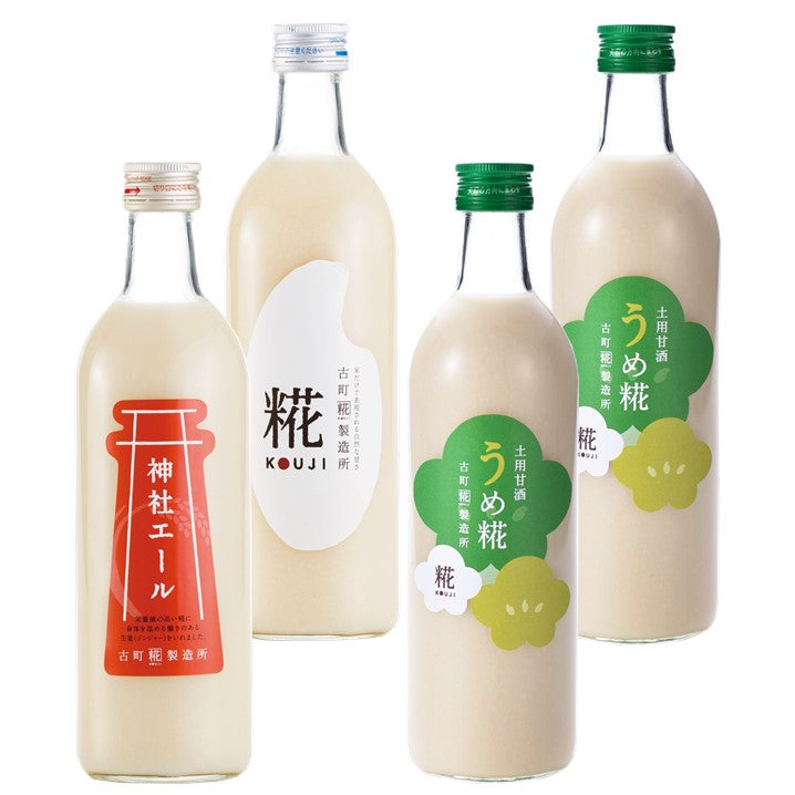 ［滋養豊富な梅甘酒で暑気払い］｜【4本セット】うめ糀2本/糀プレーン/神社エール　FKS4-032