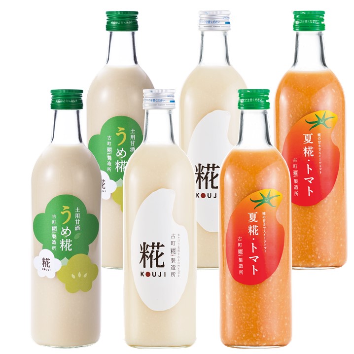 ［滋養豊富な梅甘酒で暑気払い］｜【送料一律6本セット】うめ糀2本/夏糀トマト2本/糀プレーン2本　FKS6-027