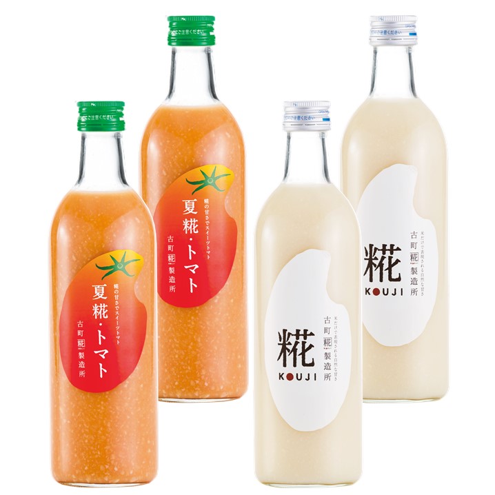 ［みずみずしいトマトの甘酒］｜【4本セット】夏糀トマト2本/糀プレーン2本 FKS4-019