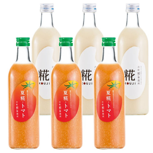 ［みずみずしいトマトの甘酒］｜【送料一律6本セット】夏糀トマト3本/糀プレーン3本 FKS6-009